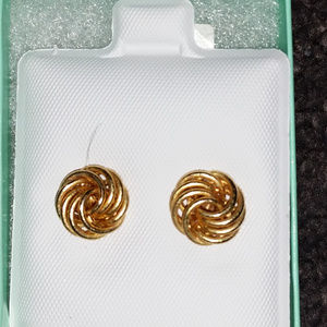 Grab! Love Knot  Earrings Real 14K Yellow Gold